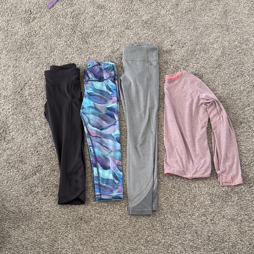 Athleta Girls Leggings and Long Sleeve Top Bundle Size Large 12